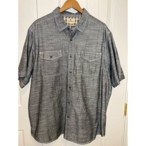 Woolrich Atlas Shirt XXL Black Gray Short Sleeve Button Up Casual